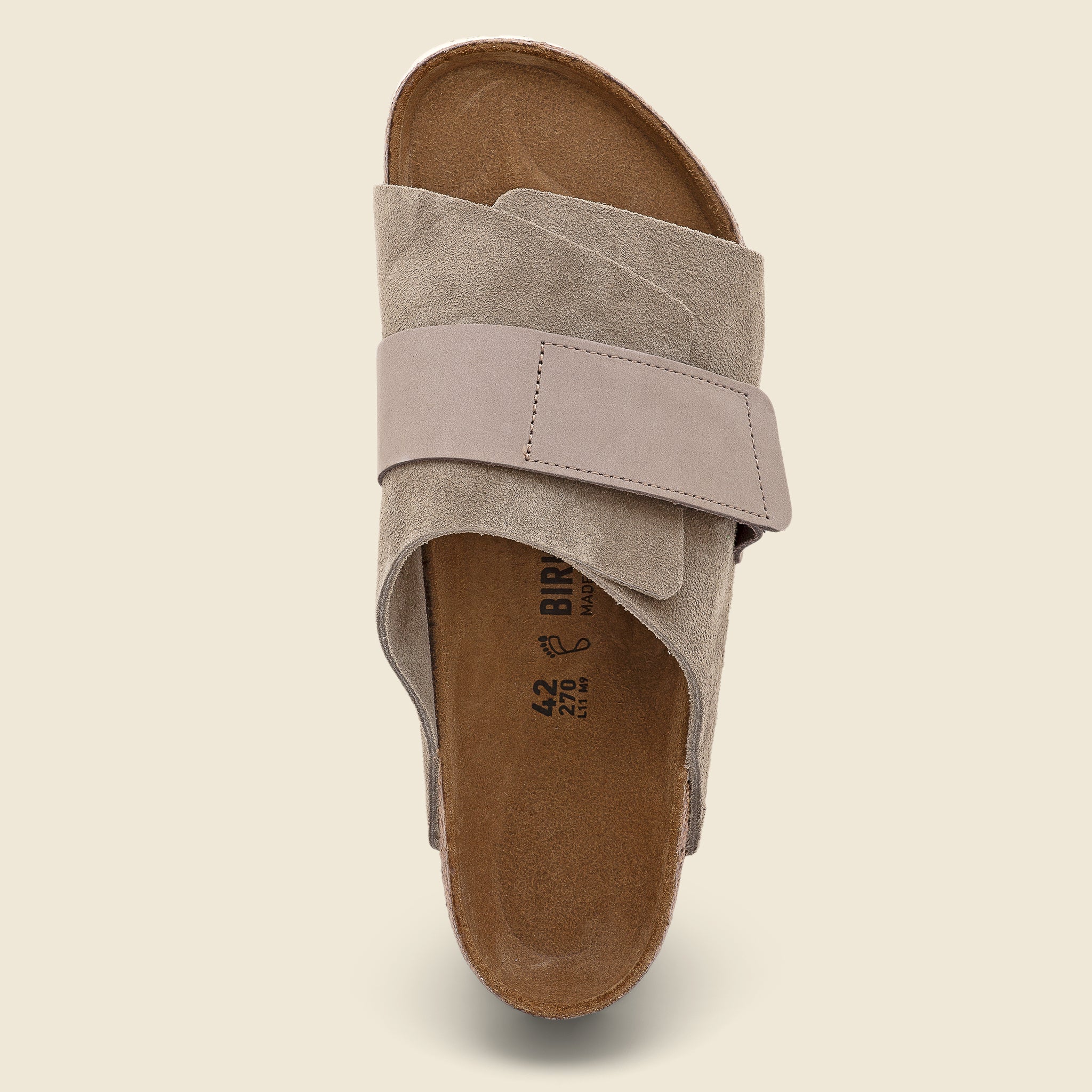 Birkenstock, Sandalo Kyoto in pelle scamosciata - Taupe